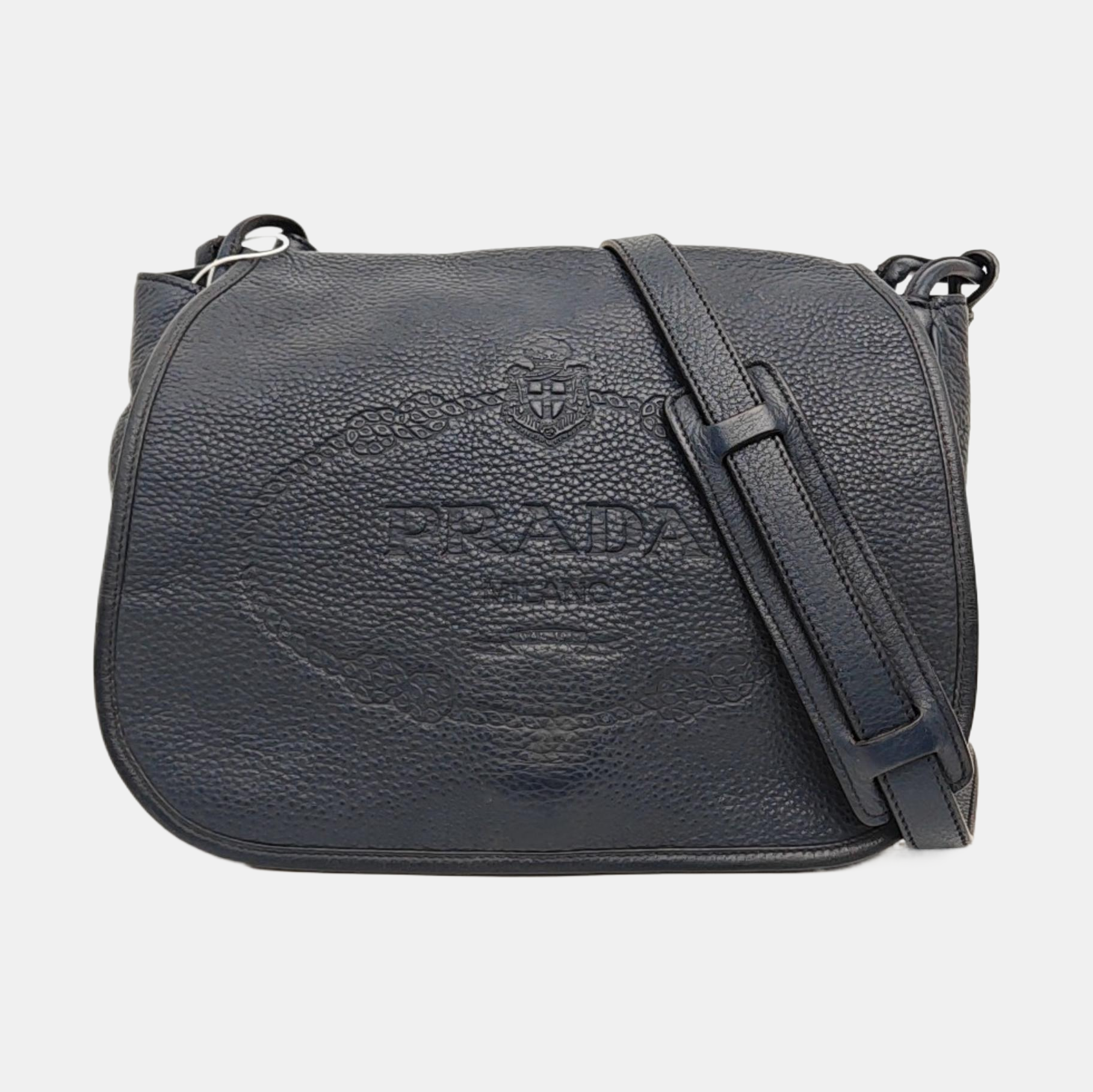 Leather Shoulder Bag Blue