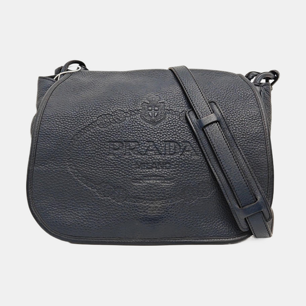 Leather Shoulder Bag Blue