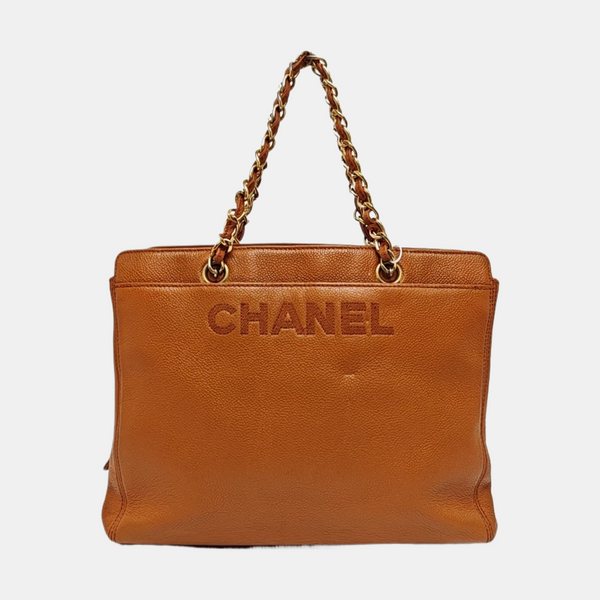 LOGO EMBROIDERED Grained Calfskin Orange