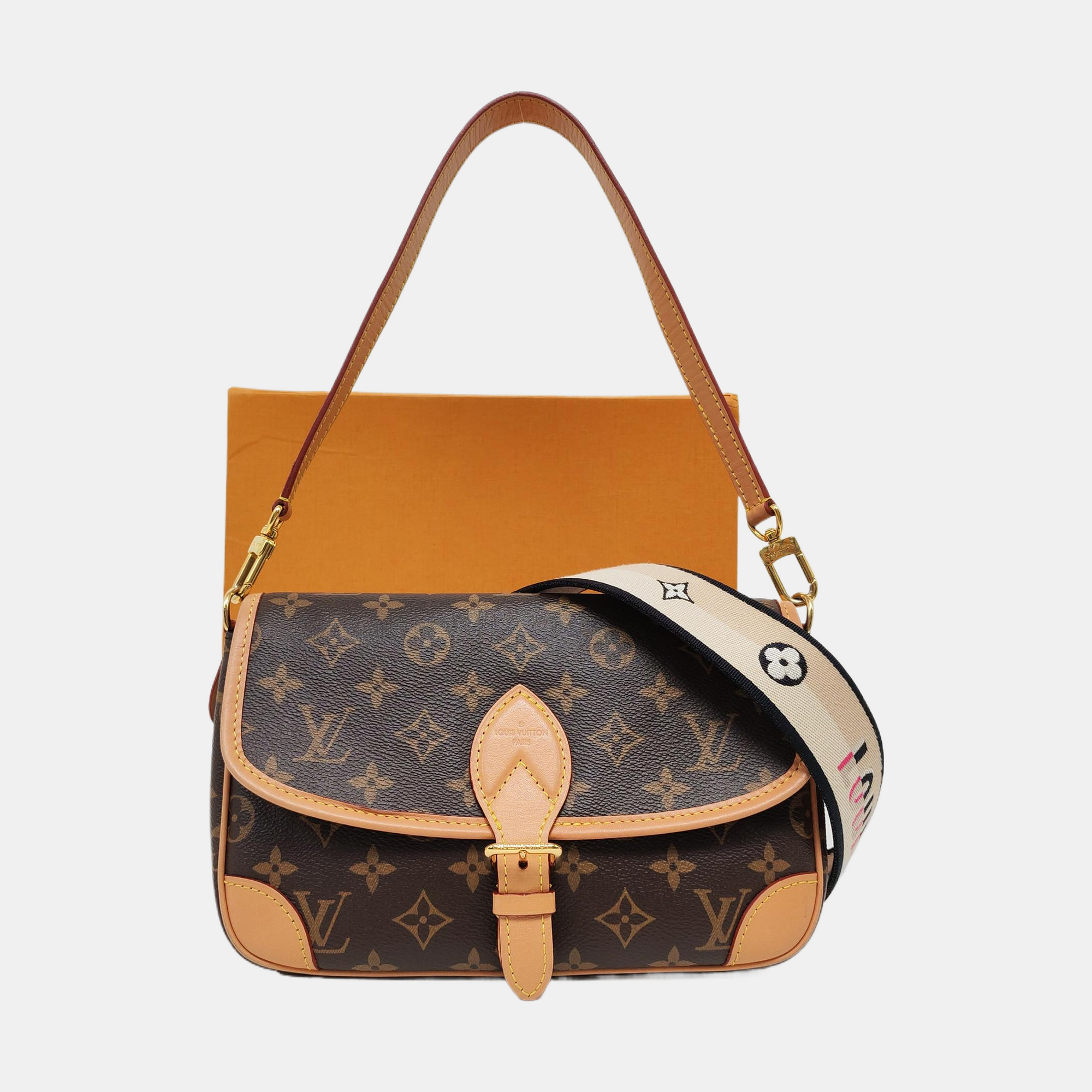 DIANE Monogram Coated Canvas Brown