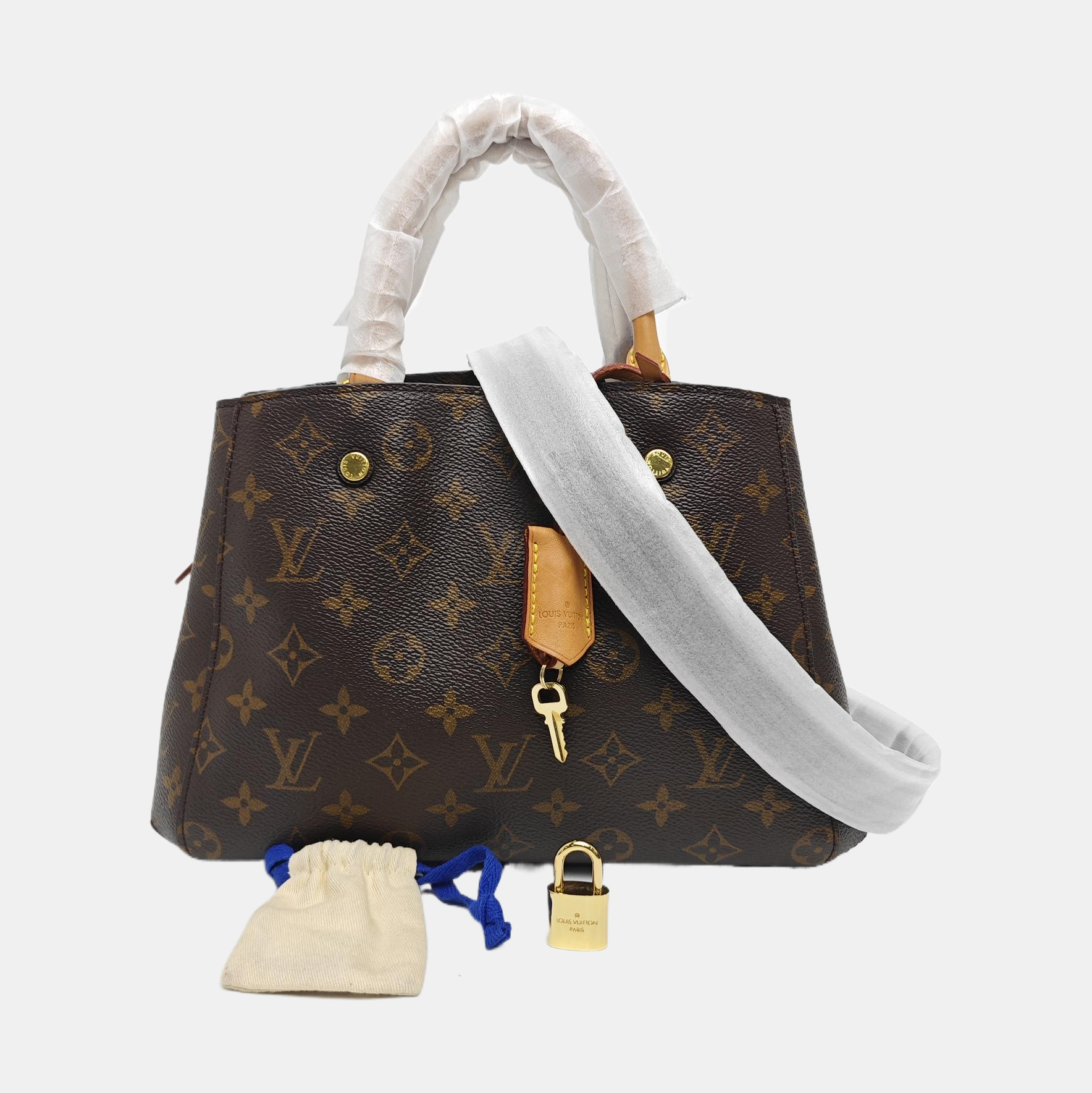 MONTAIGNE BB Monogram Coated Canvas Brown
