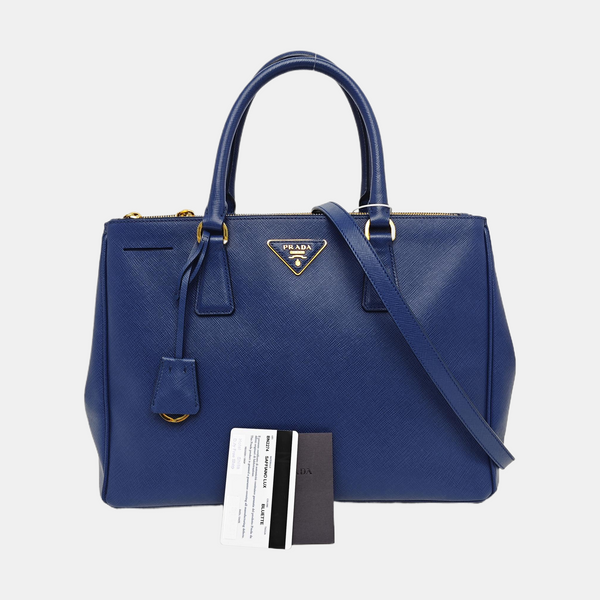 Galleria Large Saffiano Calfskin Blue