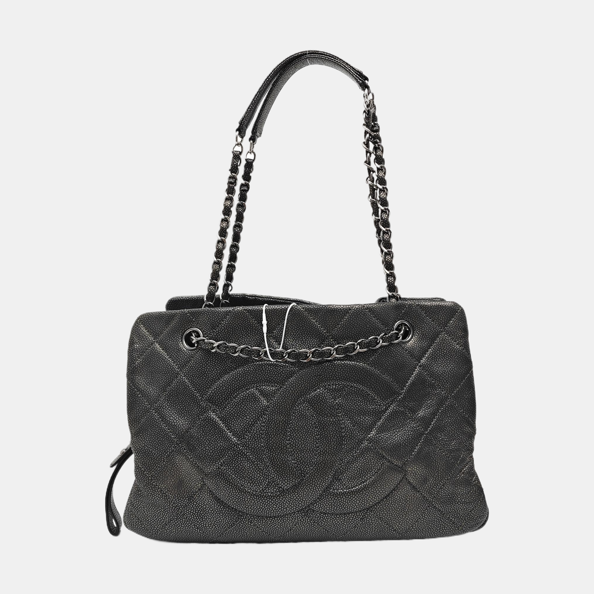 CC TIMELESS SOFT Quilted Grained Calfskin Gray