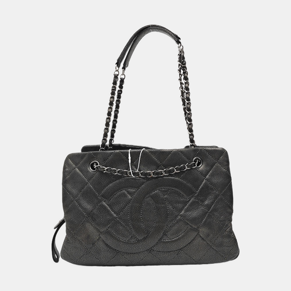 CC TIMELESS SOFT Quilted Grained Calfskin Gray