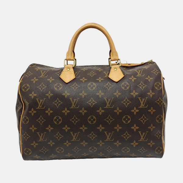 SPEEDY 35 Monogram Coated Canvas Brown