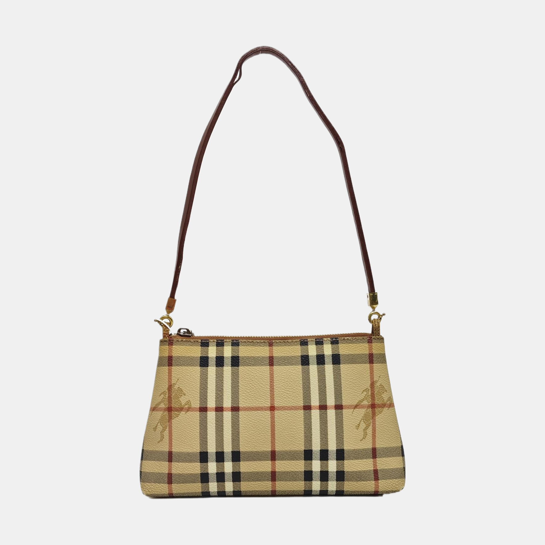 Coated Canvas Shoulder Bag Brown