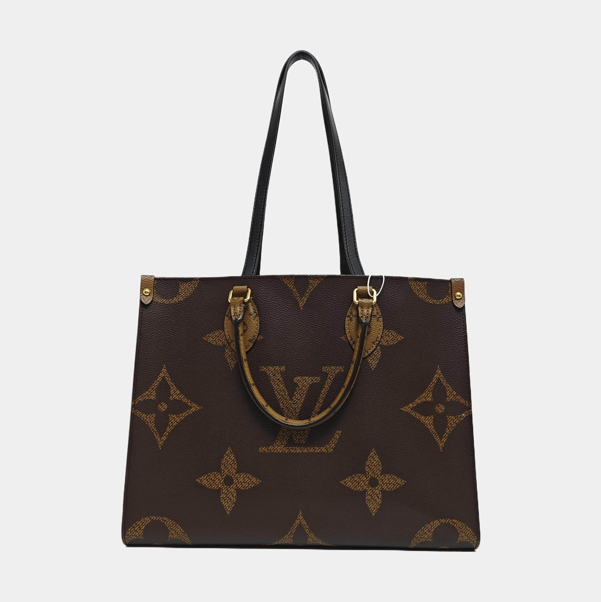 Authenticated pre-owned  ONTHEGO MM Monogram Coated Canvas Brown - Tote Bag at Looply
