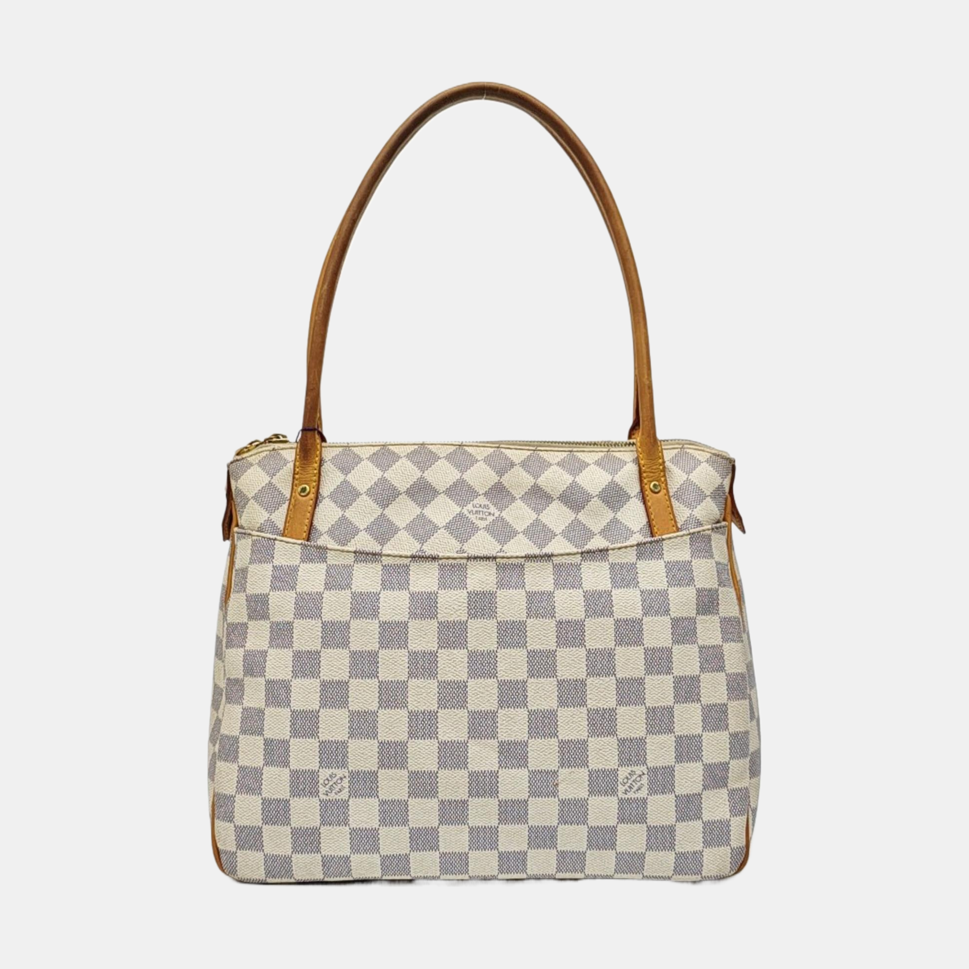 FIGHERI Damier Azur Coated Canvas White
