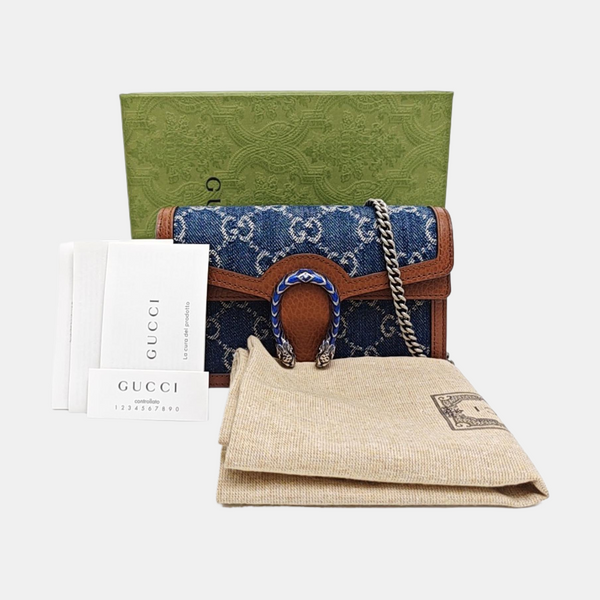 Dionysus Super Mini Monogram Denim Blue