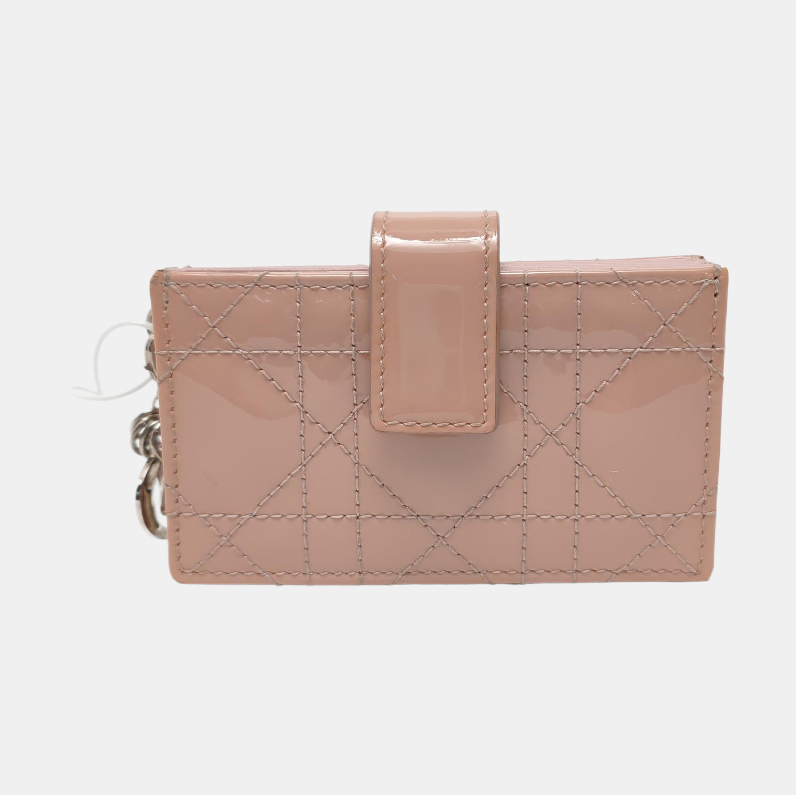 Lady Dior Cannage Patent Leather Pink Card Holder