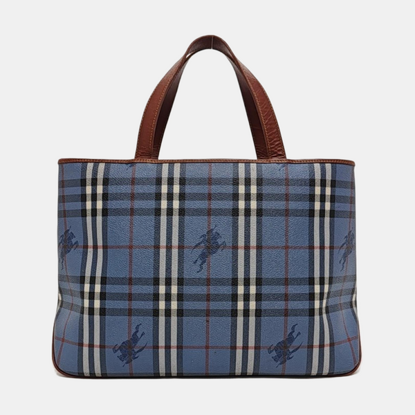 Coated Canvas Tote Bag Blue