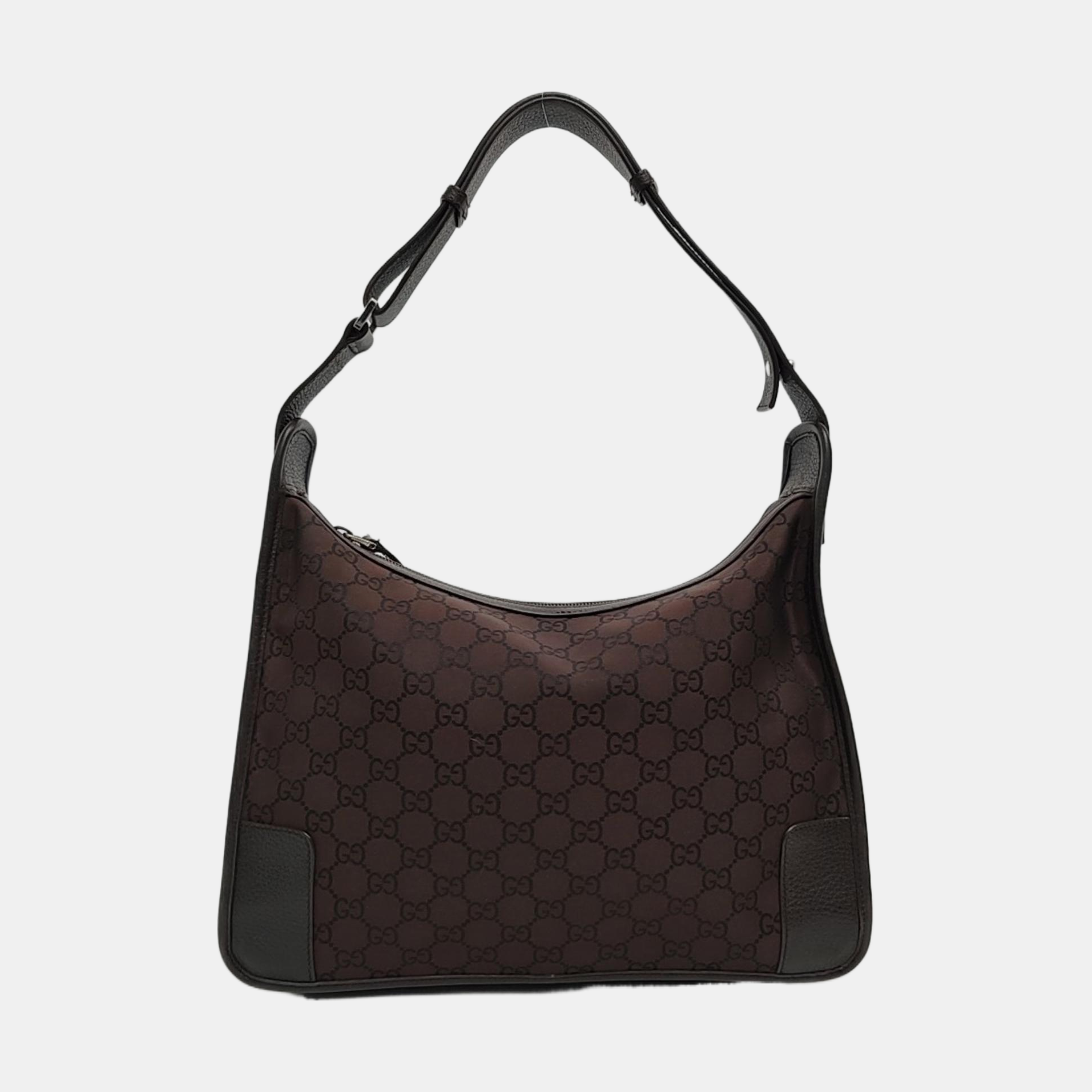 Monogram Canvas Shoulder Bag Brown