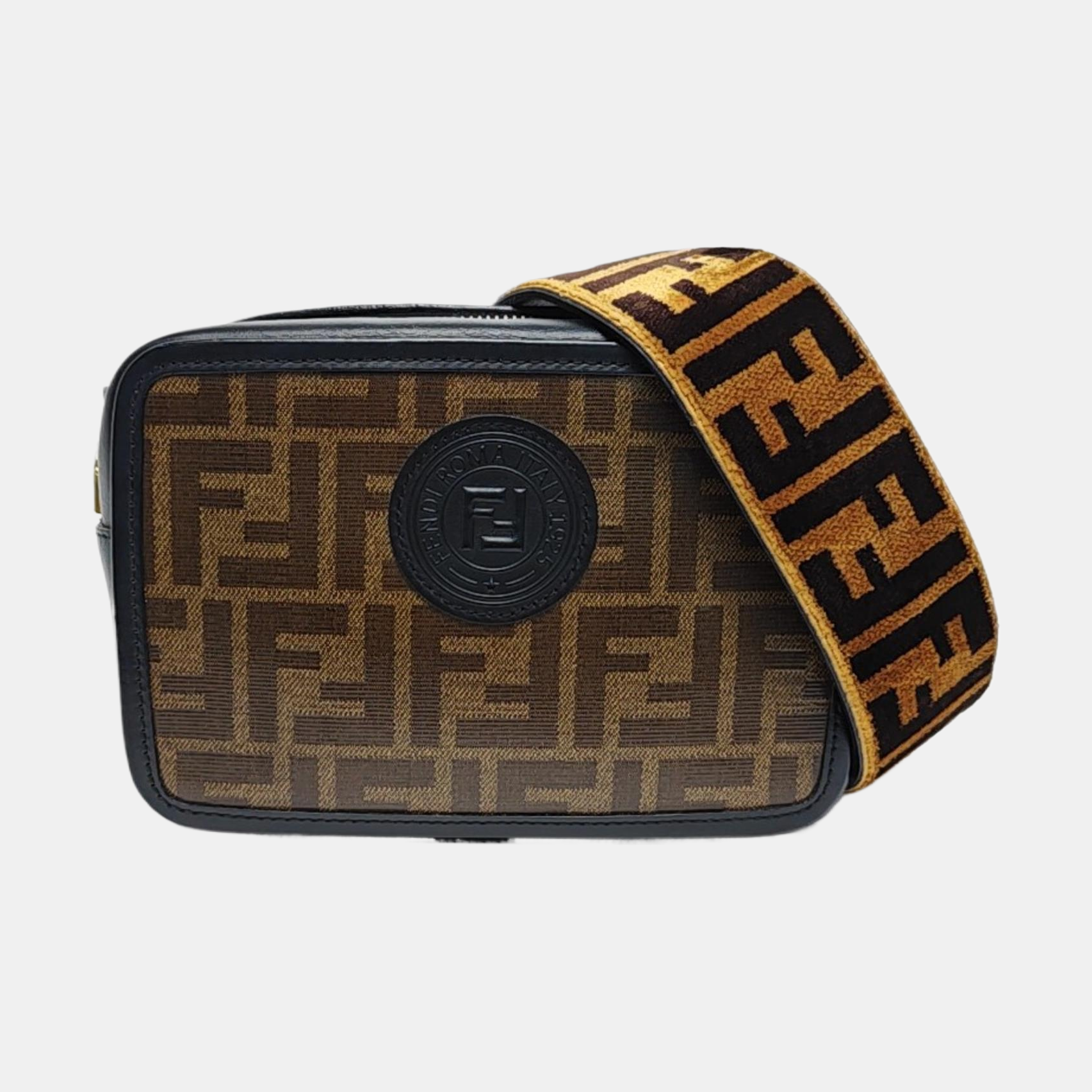 Coated Canvas Shoulder Bag Mini Brown