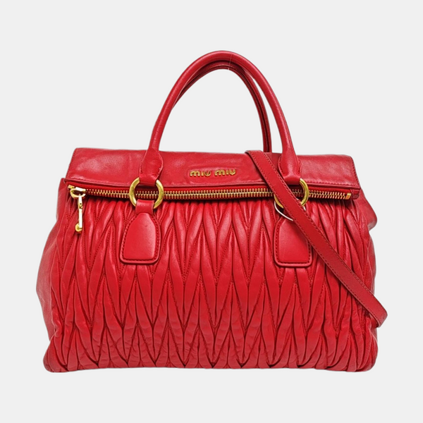 Avenue Quilted Lambskin Red