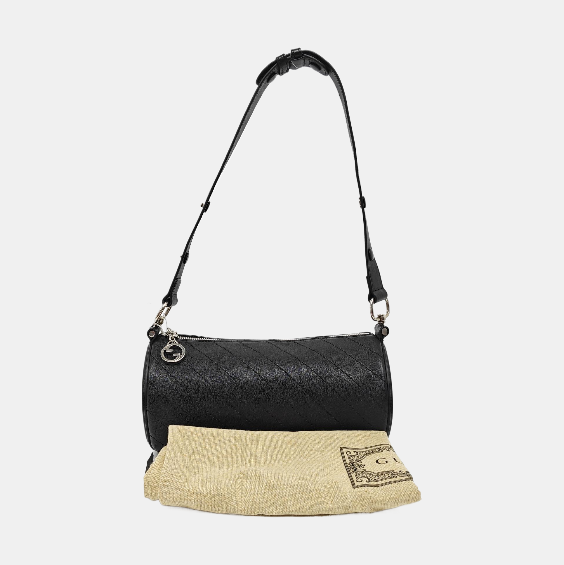 Quilted Calfskin Shoulder Bag Black