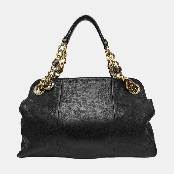Calfskin Top Handle Bag Black