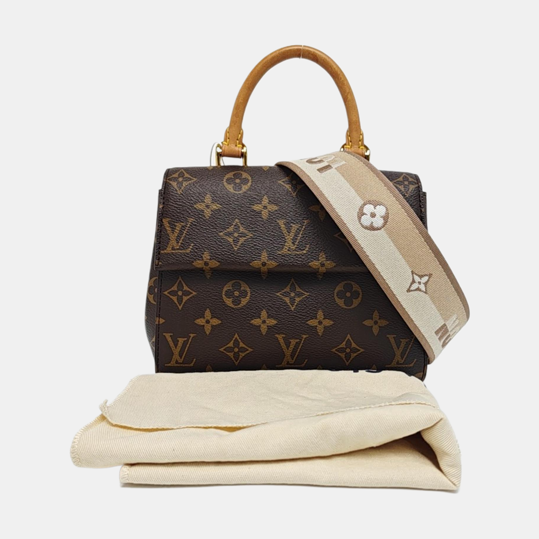 CLUNY PM Monogram Coated Canvas Brown