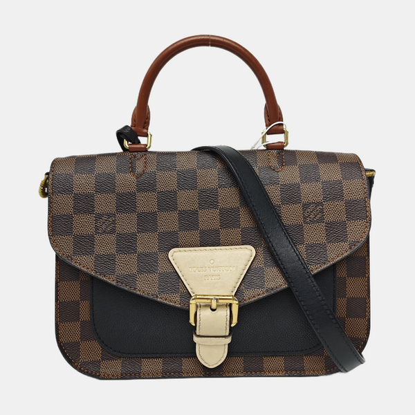 BEAUMARCHAIS Damier Ebene Coated Canvas Brown