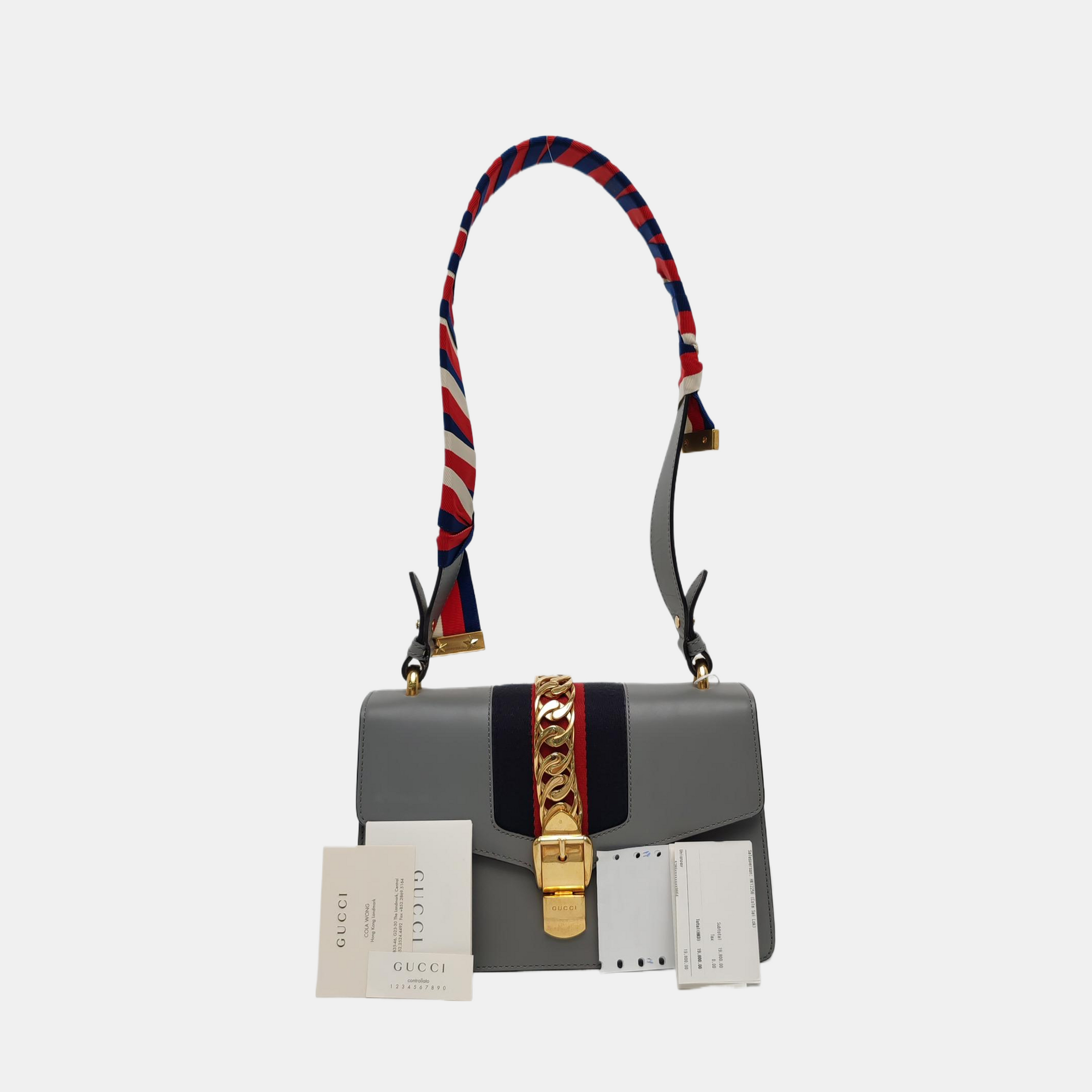 Authenticated pre-owned  Sylvie Small Calfskin Grey - Shoulder Bag at Looply