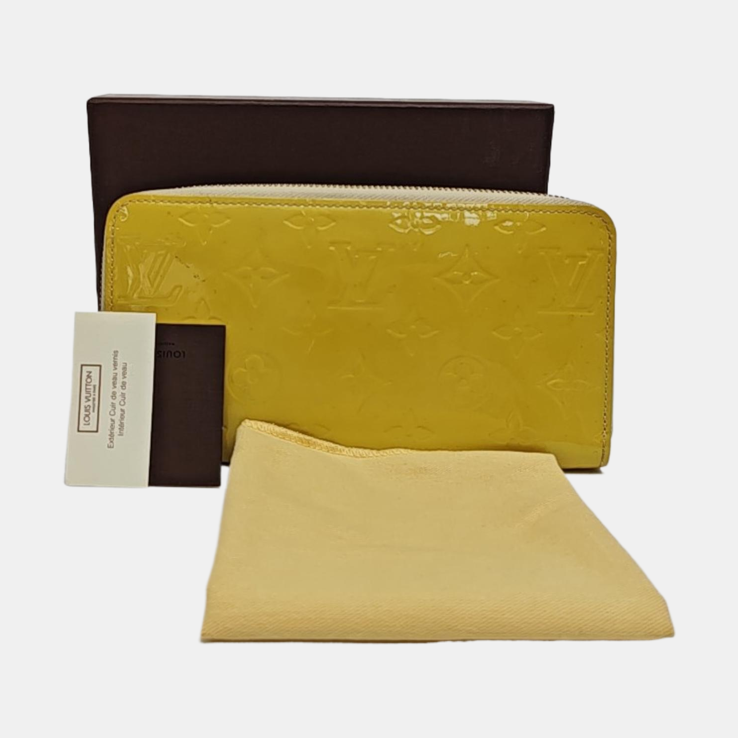 ZIPPY Monogram Patent Leather Yellow Wallet