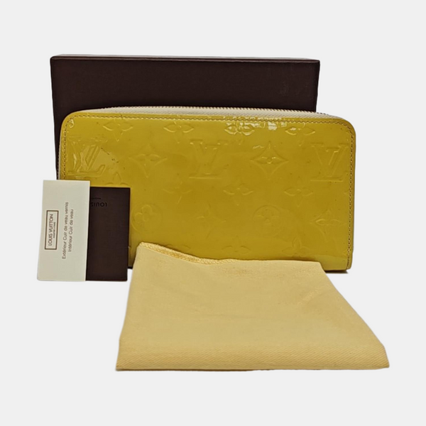 ZIPPY Monogram Patent Leather Yellow Wallet