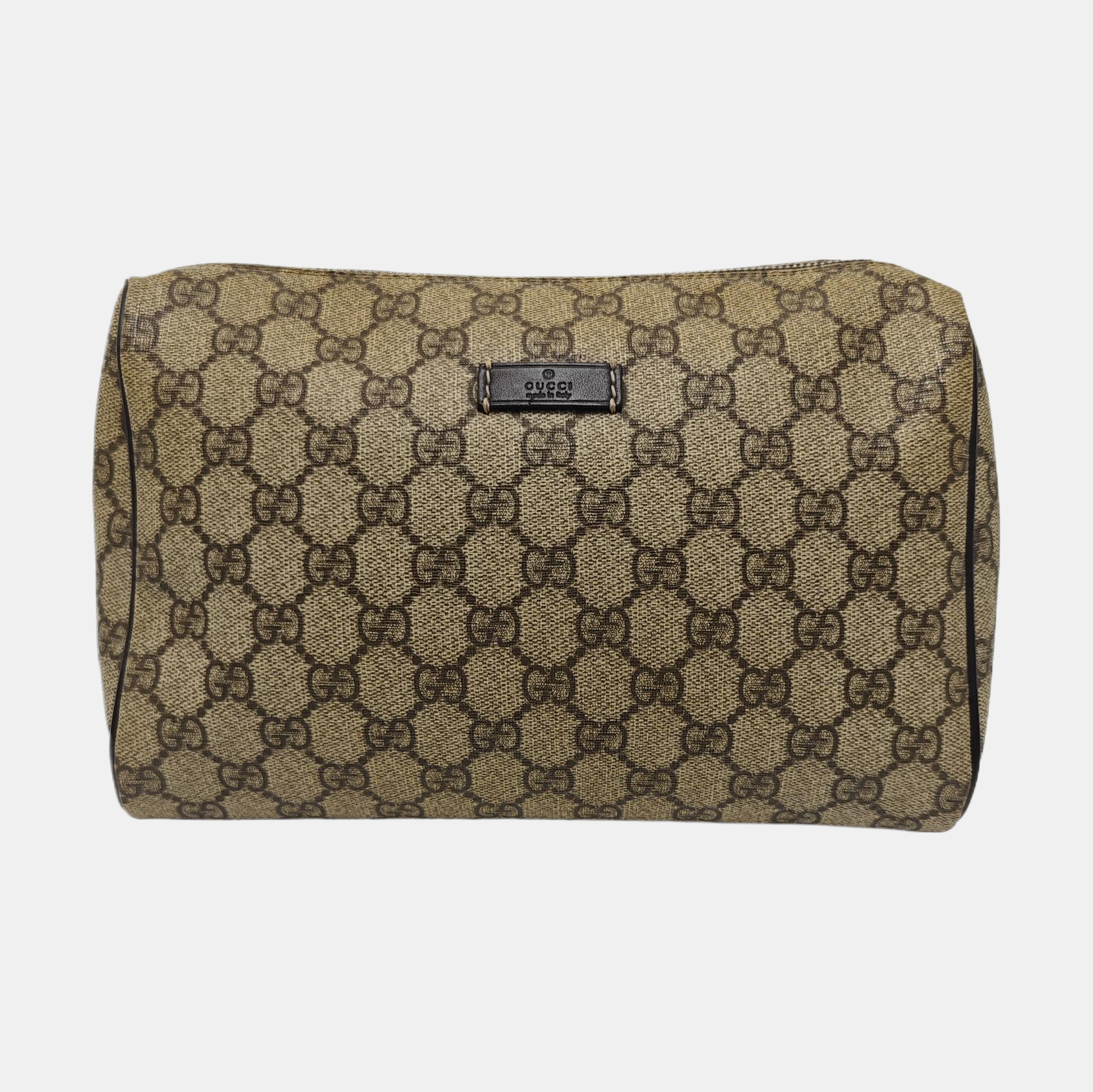 Monogram Coated Canvas Clutch Brown