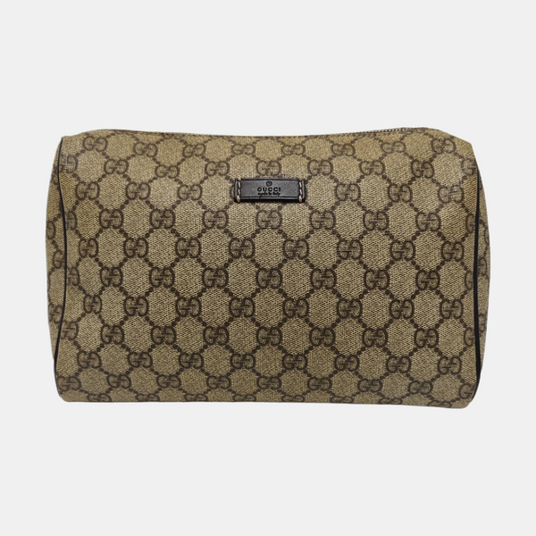 Monogram Coated Canvas Clutch Brown