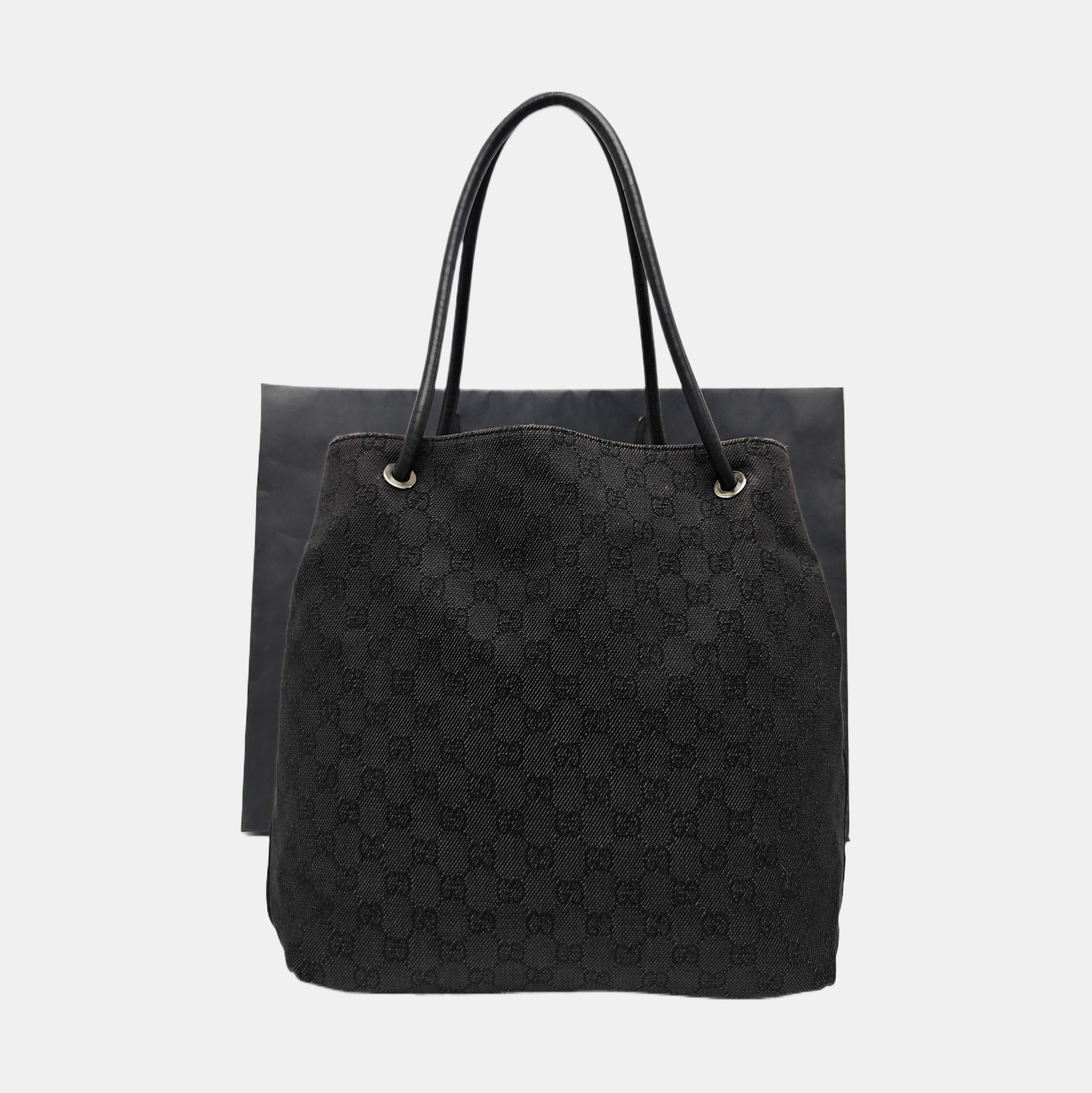 Monogram Canvas Tote Bag Gray