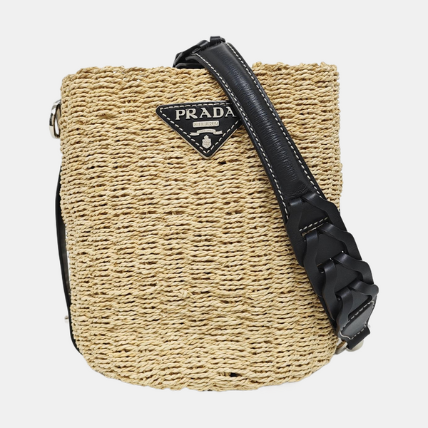 Straw Shoulder Bag Beige