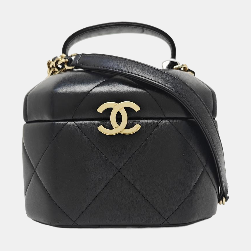 VANITY CASE Small Quilted Lambskin Black