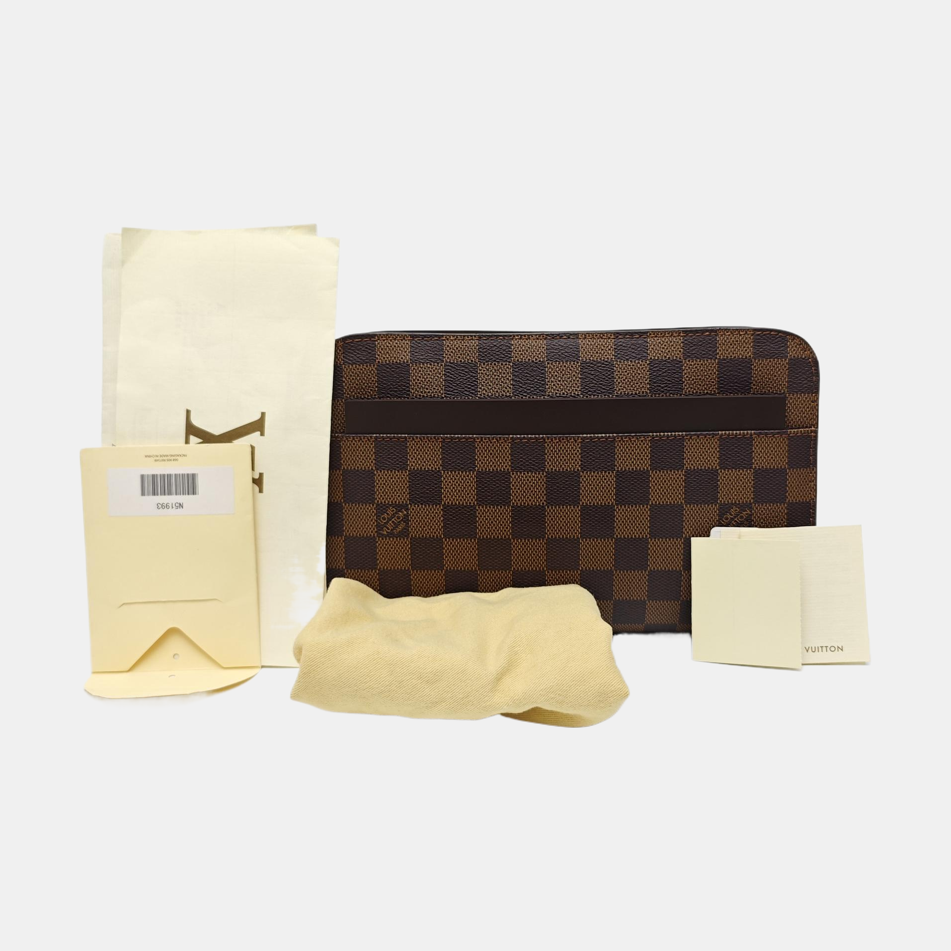 SAINT LOUIS Damier Ebene Coated Canvas Brown