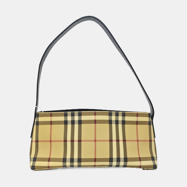 Coated Canvas Top Handle Bag Brown