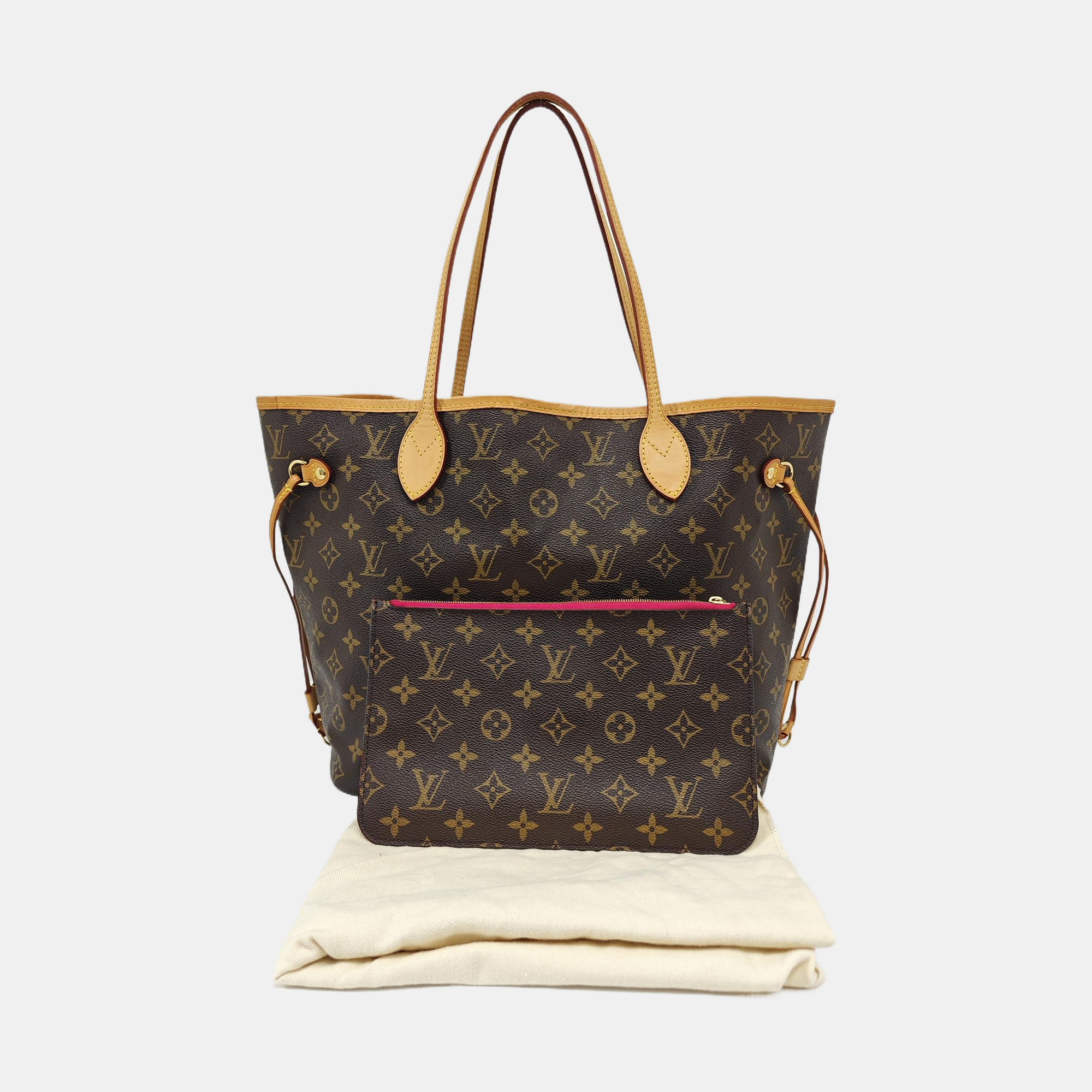 NEVERFULL MM Monogram Coated Canvas Brown
