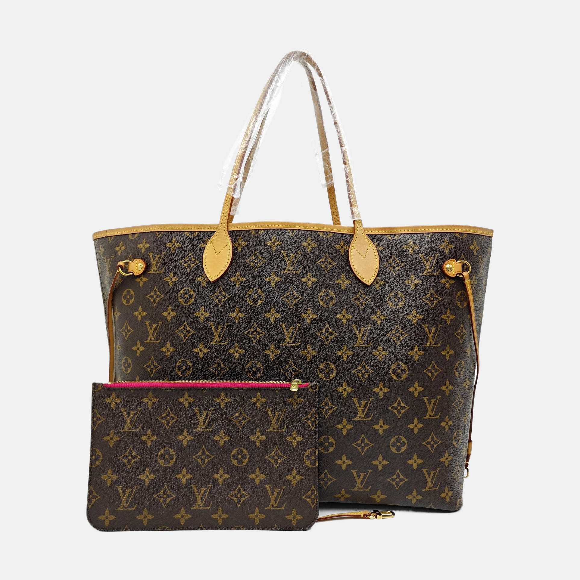 NEVERFULL GM Monogram Coated Canvas Brown