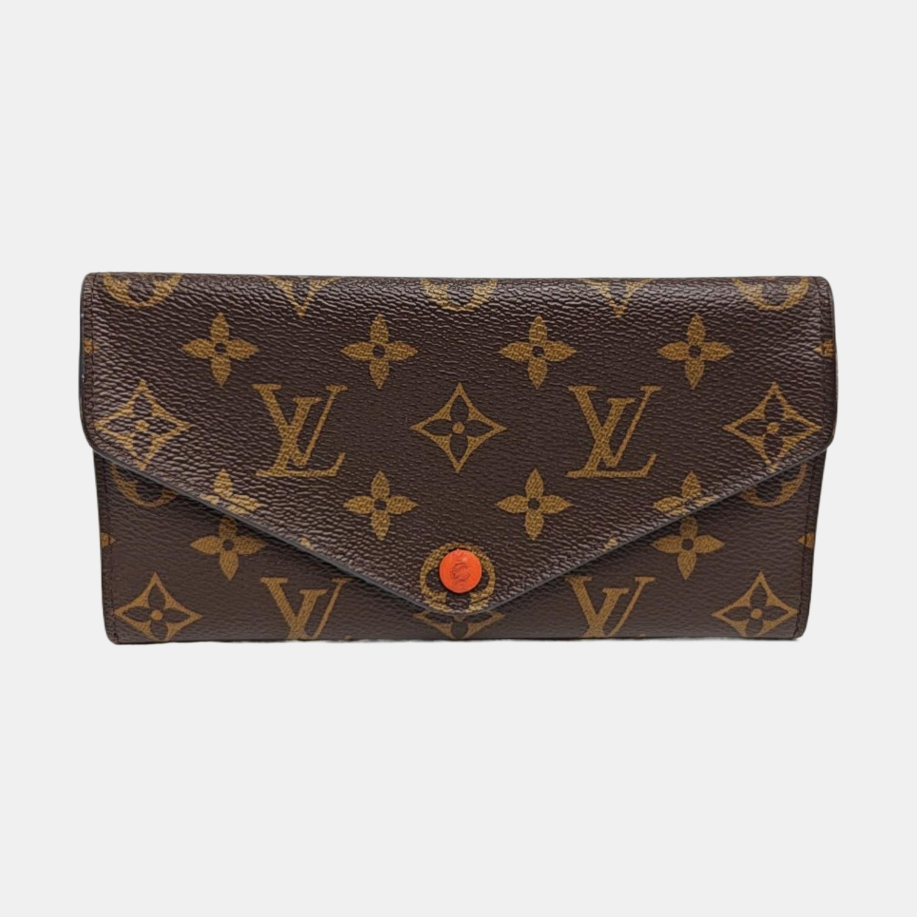 JOSÉPHINE Monogram Coated Canvas Brown Wallet