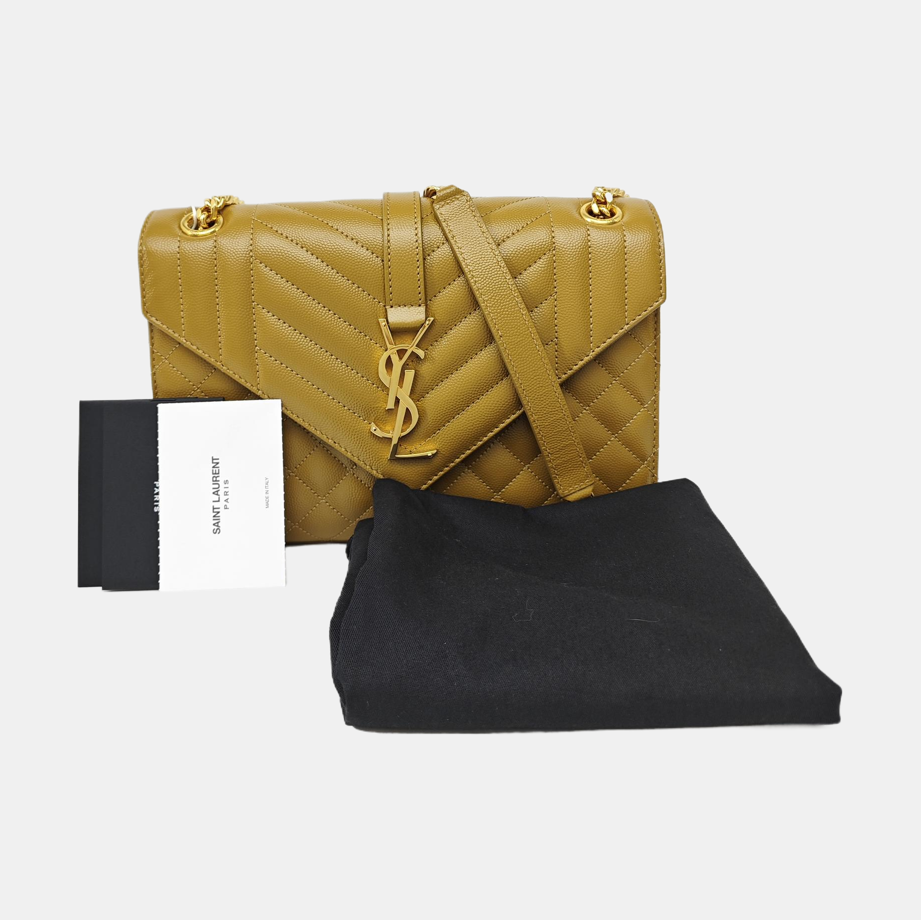 ENVELOPE Medium Quilted Calfskin Brown