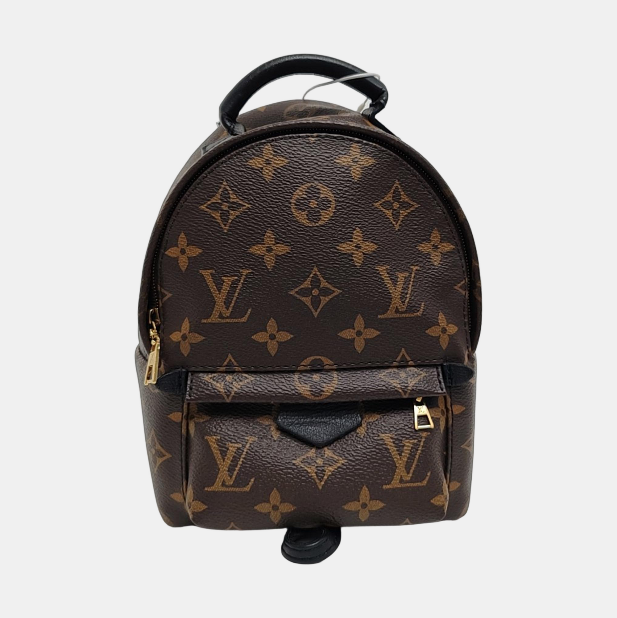 Authenticated pre-owned  PALM SPRINGS Mini Monogram Coated Canvas Brown - Backpack at Looply