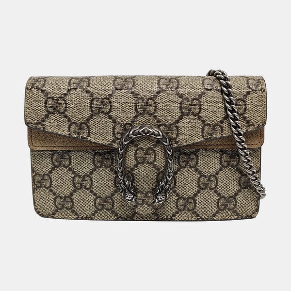 Dionysus Super Mini Monogram Coated Canvas Beige