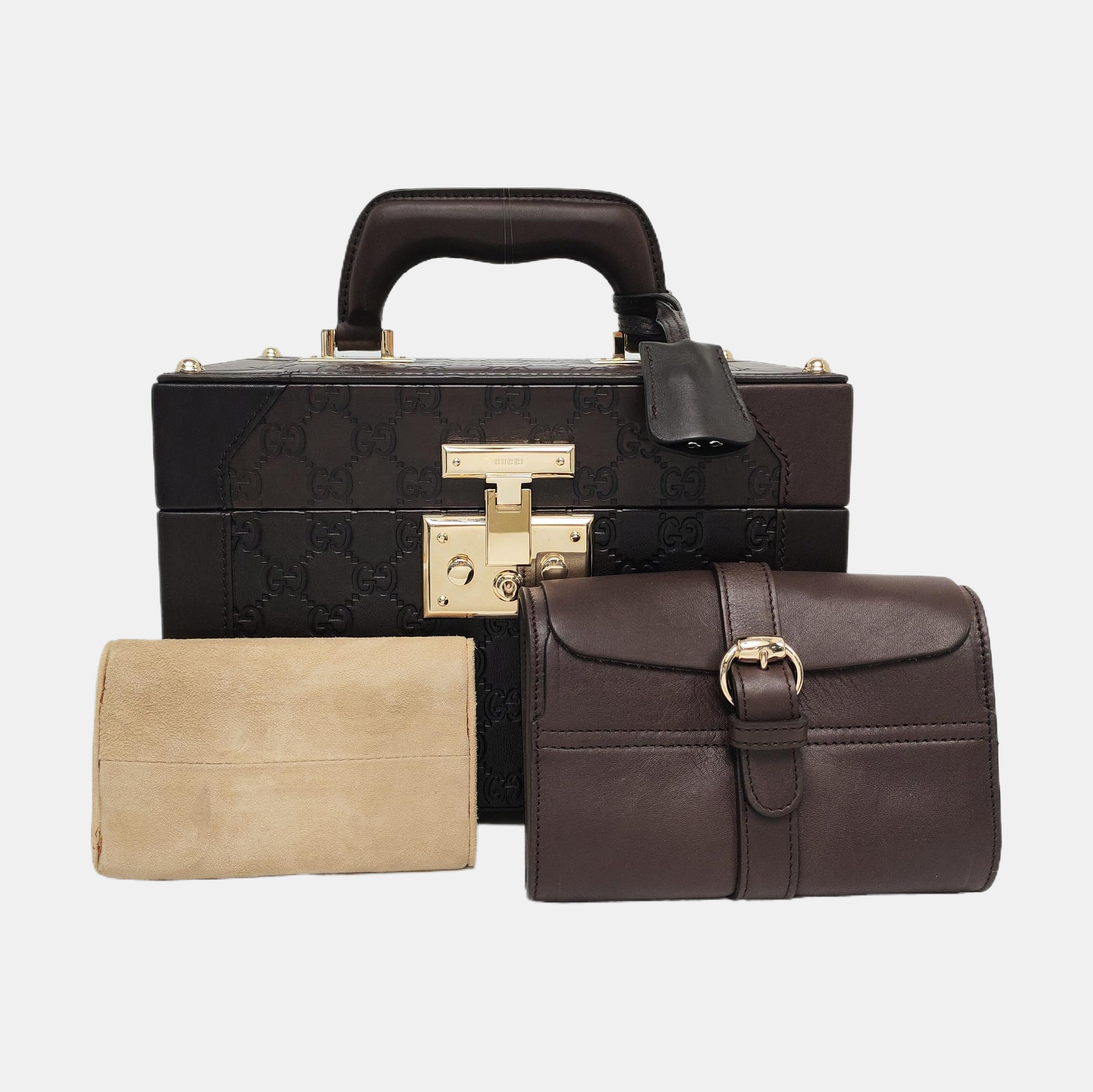 Padlock Small Monogram Calfskin Brown