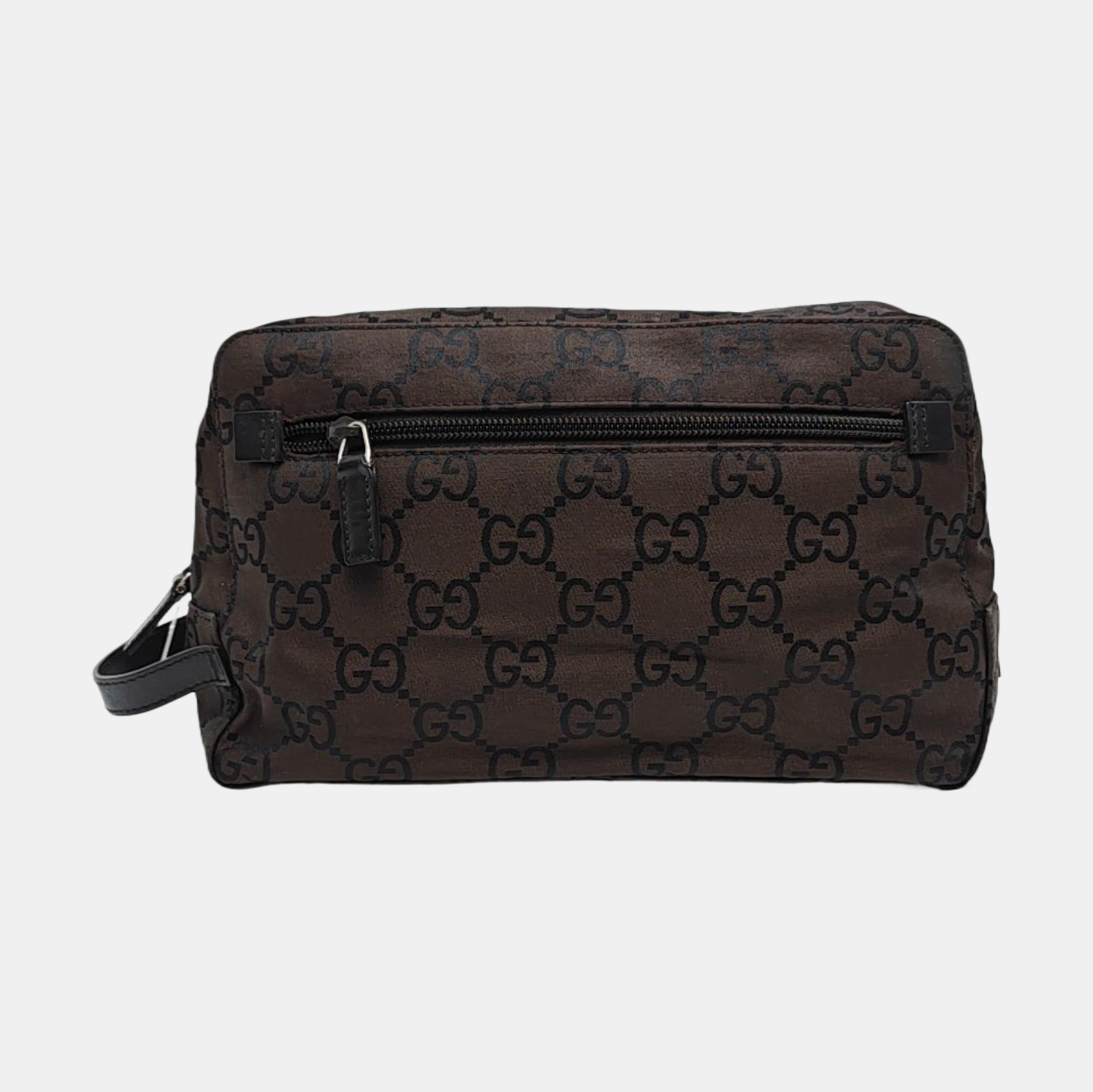 Monogram Canvas Clutch Brown