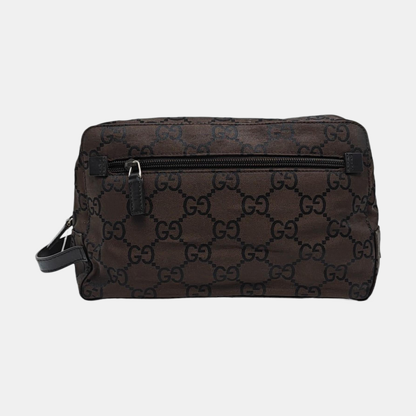 Monogram Canvas Clutch Brown