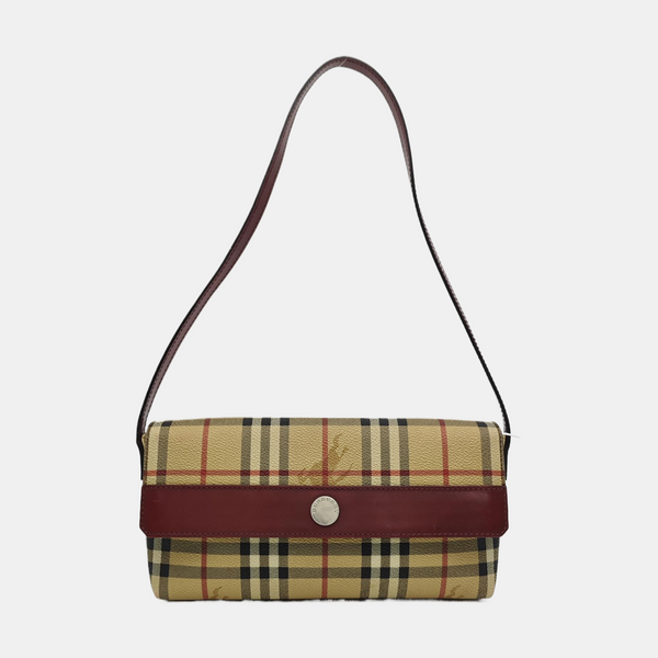 Coated Canvas Shoulder Bag Beige