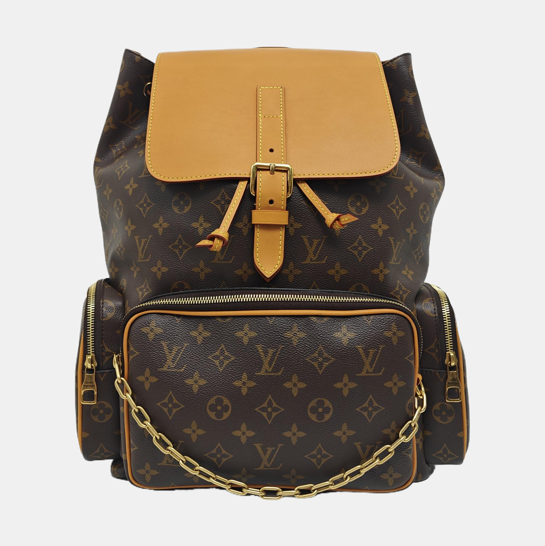 TRIO Monogram Coated Canvas Brown
