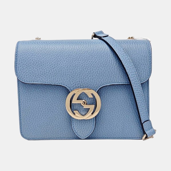 Interlocking G Small Calfskin Blue