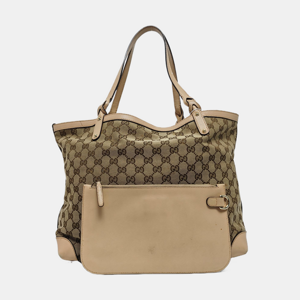Monogram Canvas Tote Bag Brown