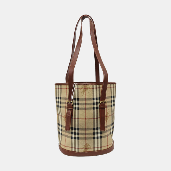 Coated Canvas Bucket Bag Beige