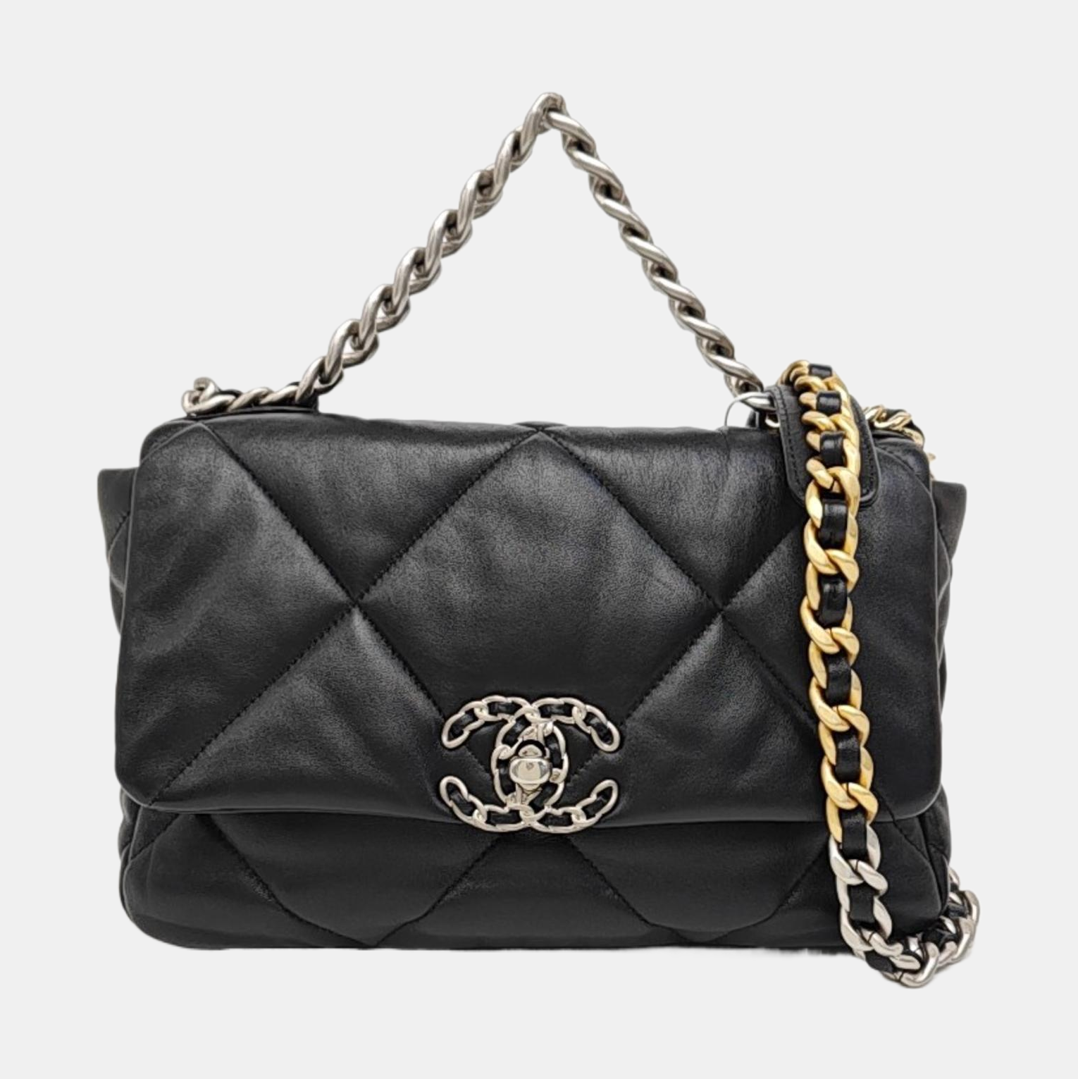 CHANEL 19 Small Quilted Lambskin Black