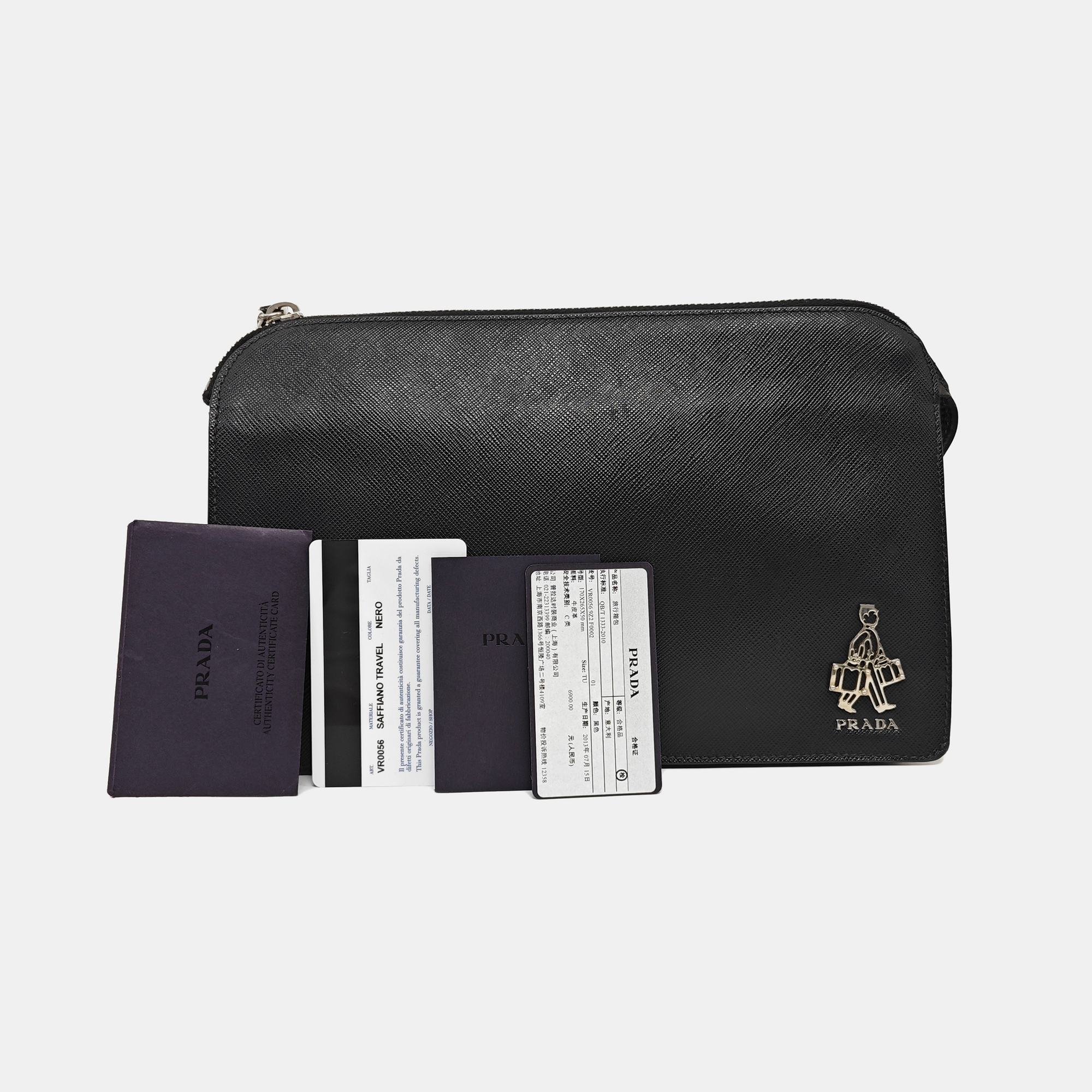 Saffiano Calfskin Clutch Black