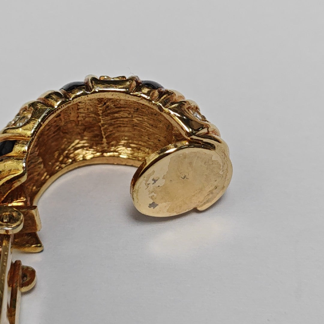 Twist Round Metal Gold Clip On Earrings