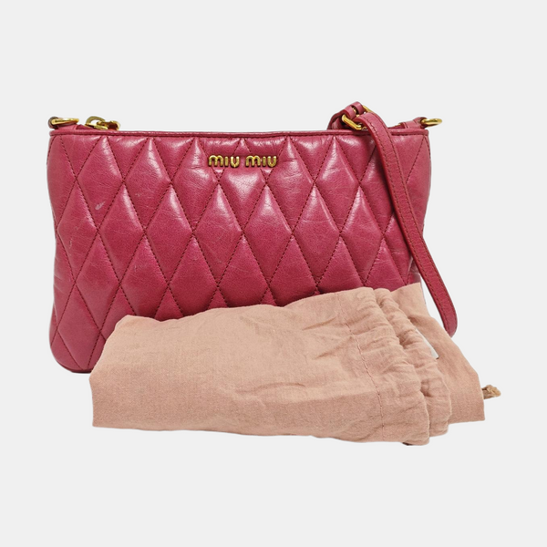 Quilted Lambskin Shoulder Bag Pink